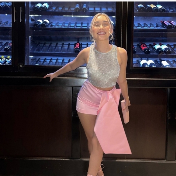 Zara * maxi bow mini skirt  pink size M - Picture 11 of 17